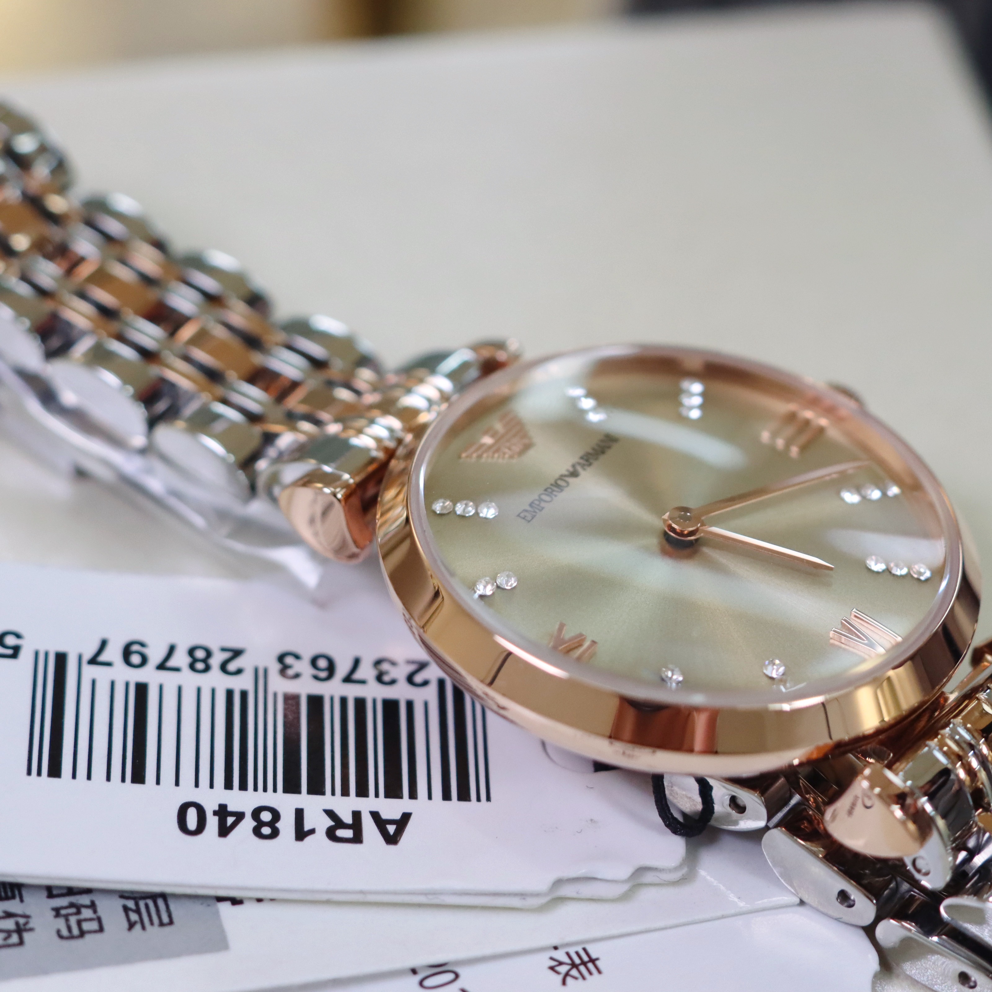 armani阿玛尼 水晶刻度满天星手表钢制表带石英女士腕表ar1840(7到10