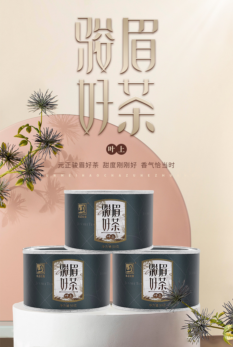元正 骏眉好茶叶上50g*3罐