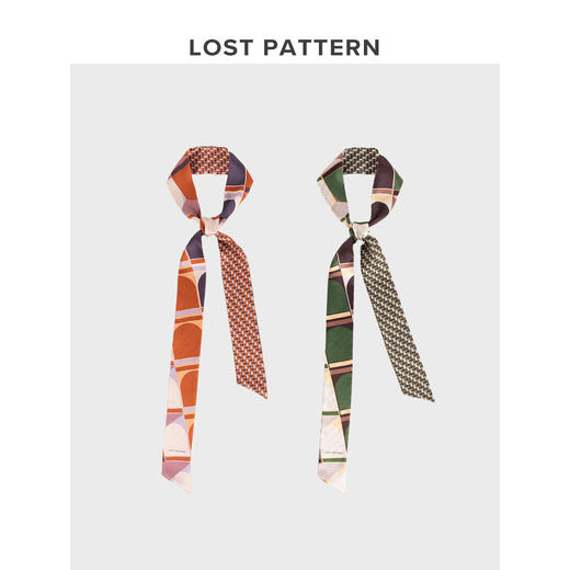 【lost pattern】几何窗格窄领带 商品图1