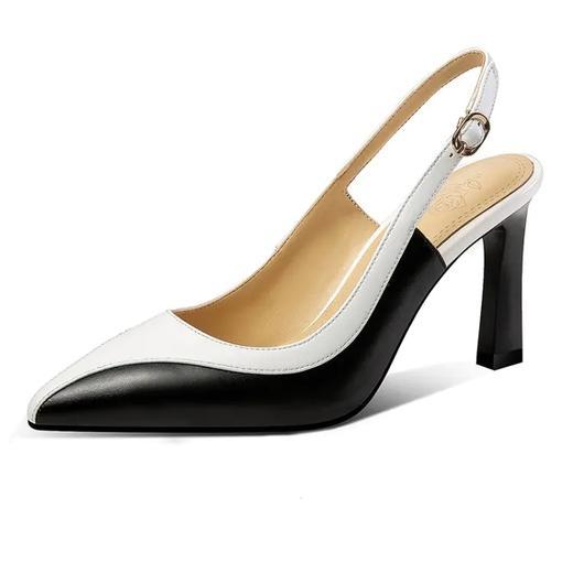 OLZ052-1 高跟鞋时装包头凉鞋女后空细跟真皮鞋【优】 商品图2