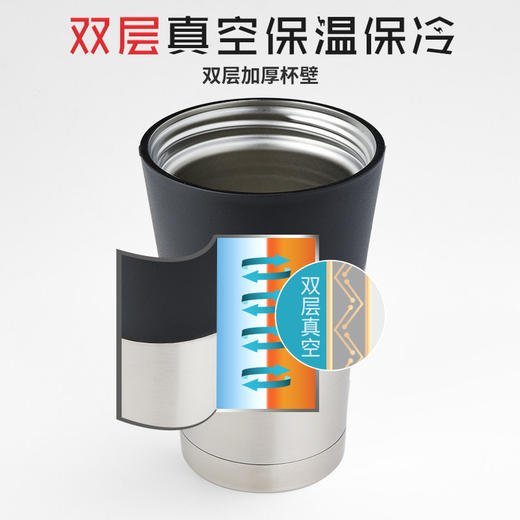 SOG索格 330ml不锈钢窄口便携随行咖啡杯直饮水杯隔热防烫杯子 商品图3