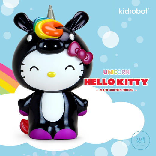 现货 Kidrobot 凯蒂猫独角兽系列 黑色版 Hello Kitty 商品图0