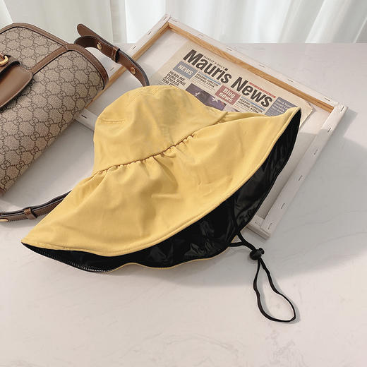 黑胶防晒遮阳帽子女夏遮脸防紫外线太阳帽UV渔夫帽 商品图6
