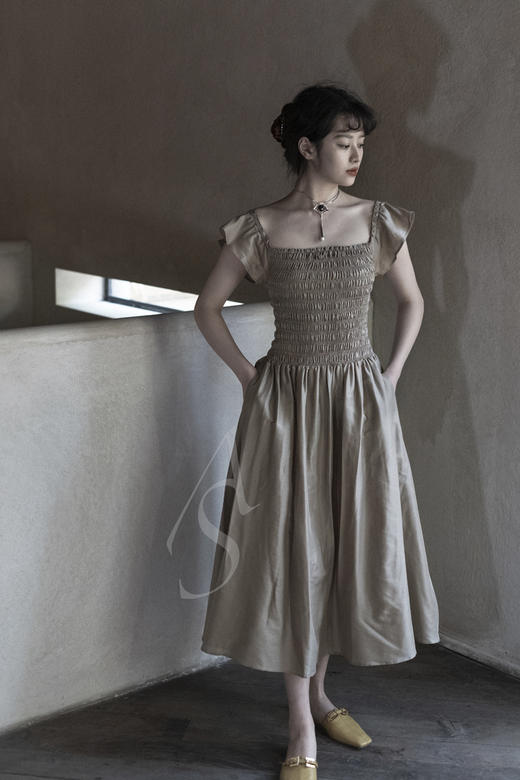 BY FAR  赭黄色/黑色RADO方扣平底拖鞋 商品图5