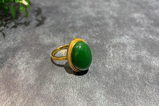 【御珠宫坊】金镶碧玉戒指 商品图3