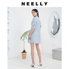 NEELLY/纳俪气质女团风西装领泡泡袖收腰显瘦双排扣A字短裙连衣裙 商品缩略图4