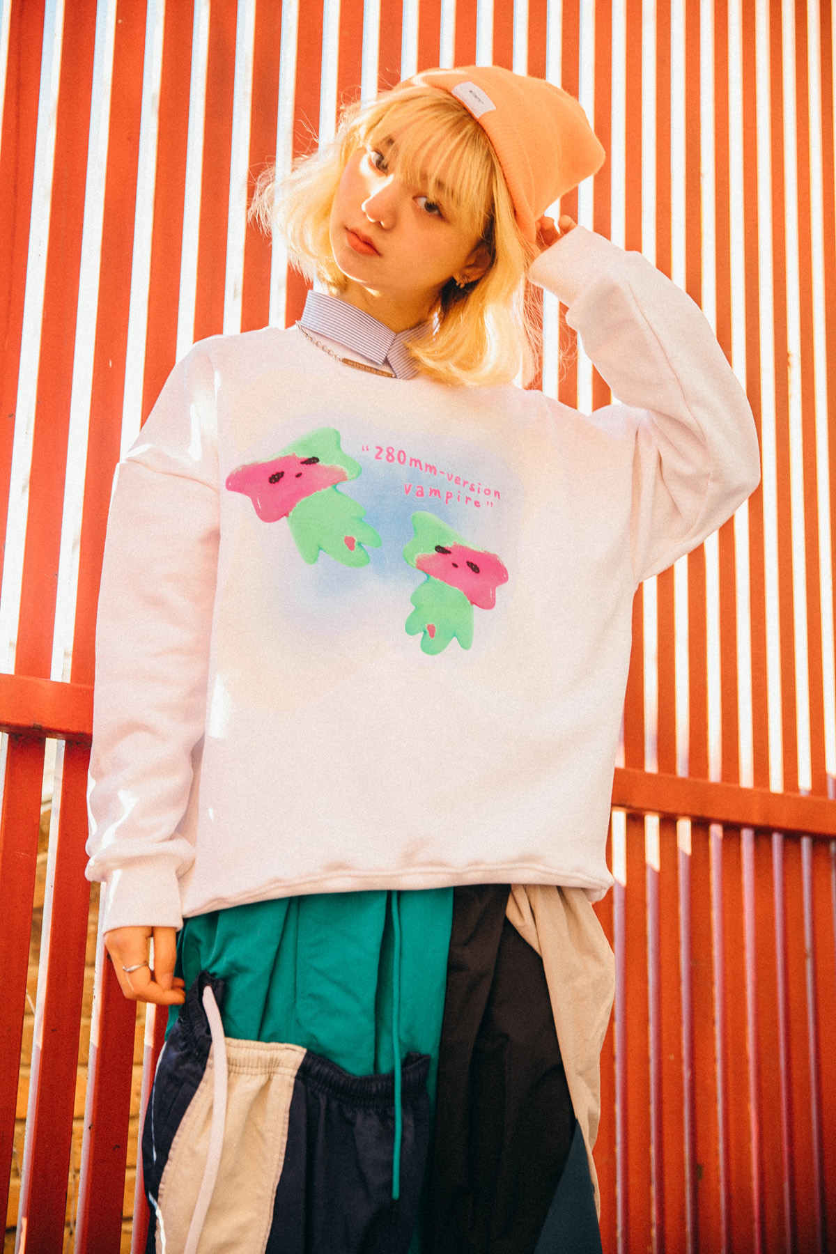 【市集】Puli Potch布力跑卫生巾吸血鬼印花-纯棉长袖卫衣（S码M码）