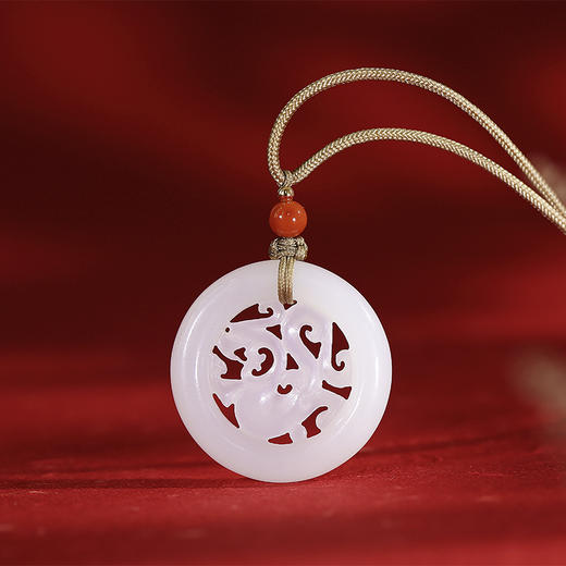 【宫里龙凤牌】 和田玉羊脂白玉龙凤珮 商品图6