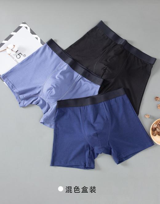 (两条盒装)加长运动皮马棉莫代尔防磨腿纯色包头明筋平角内裤3631/3632/3269 商品图2