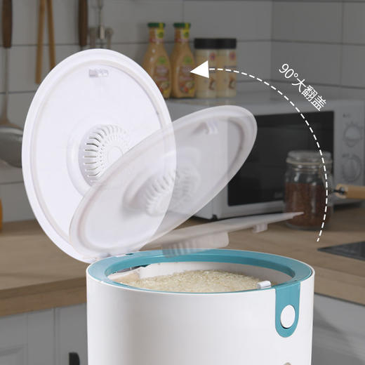 植酷圆形米桶家用20斤防虫防潮多功能装米缸10斤大米箱面粉收纳盒 商品图7