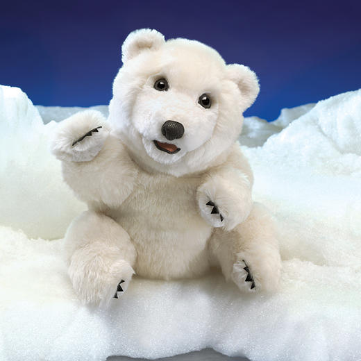 Folkmanis Puppets坐姿北极熊玩具/3103玩偶毛绒玩具礼物 商品图3