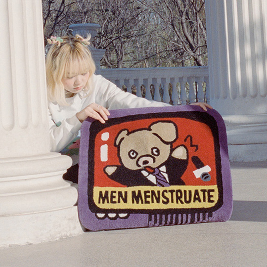 【市集】Puli Potch布力跑-小熊主播「男人来月经啦」手工编织地毯