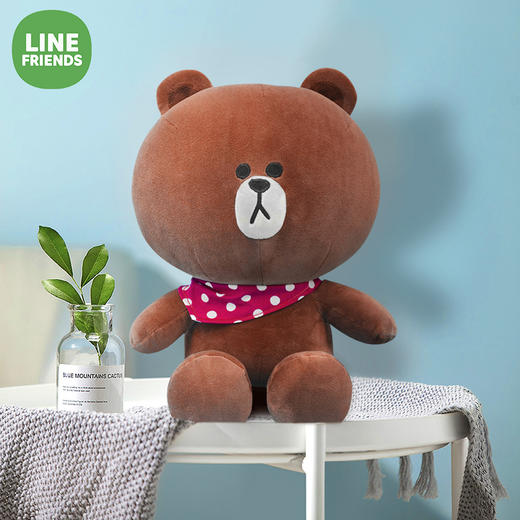 LINE FRIENDS圆点围巾款毛绒玩偶新品礼物 商品图1