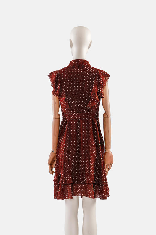 荷叶边装饰珍珠扣连衣裙（附腰带） 商品图3