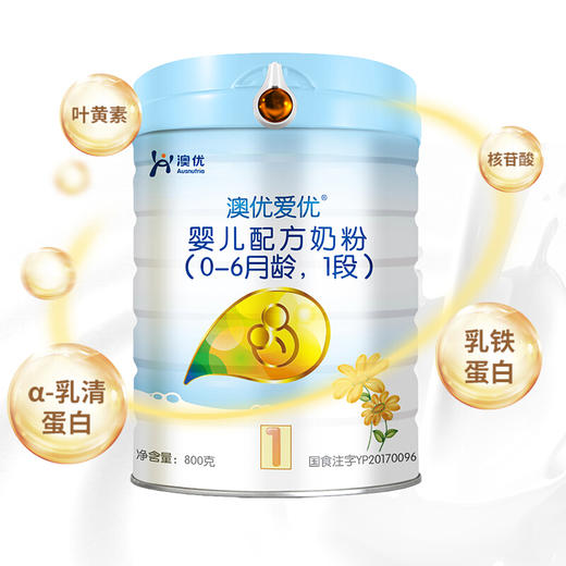 澳优（Ausnutria）金装爱优优选 婴幼儿配方奶粉 1段（0-6个月适用）800g【澳优】 商品图2