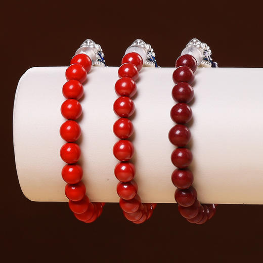 【银貔貅原矿朱砂聚宝盆手链】 商品图6