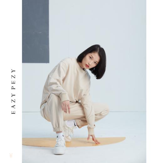 EAZYPEZY  早秋宽松薄款柔软纯棉圆领卫衣运动休闲时髦套装 商品图1