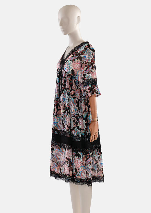 蕾丝装饰系带连衣裙 商品图1