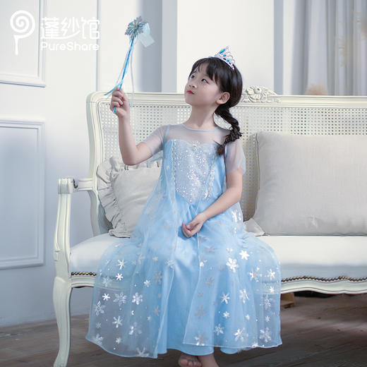 【云优选】pureshare 艾莎公主裙女童连衣裙夏季宝宝礼服短袖子-雪花精灵 商品图3