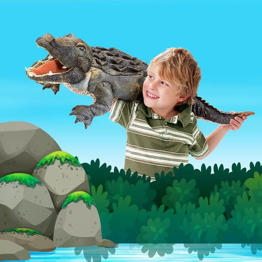 Folkmanis Puppets美洲鳄玩具/2921玩偶毛绒玩具礼物 商品图6