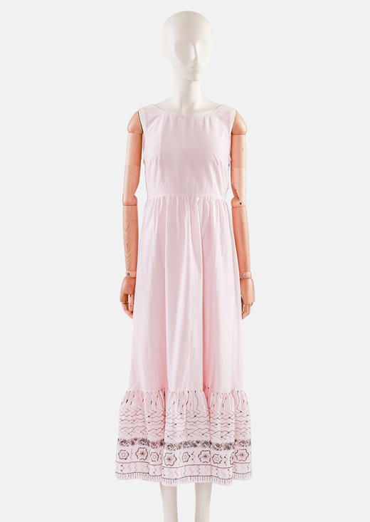 L 漏背系带长款连衣裙 商品图0