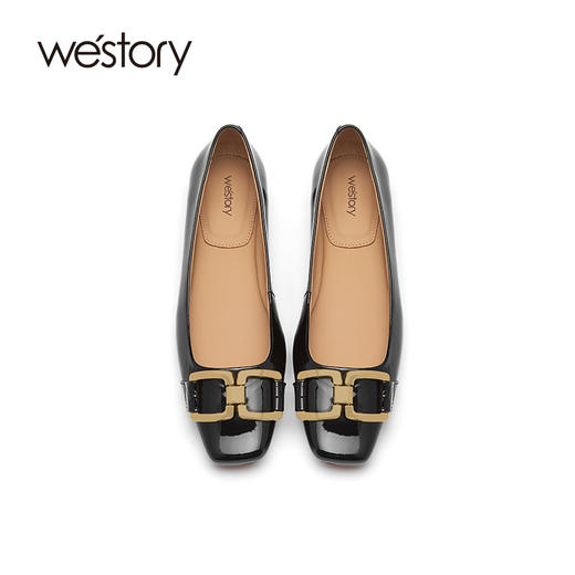 westory女鞋2021春季浅口牛皮一脚蹬豆豆鞋平底奶奶鞋S21AE52871 商品图3