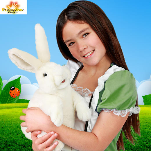 Folkmanis Puppets站姿白兔玩具/2868玩偶毛绒玩具礼物 商品图1