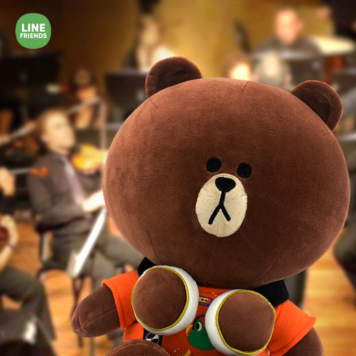 LINE FRIENDS2#耳机款布朗熊BF19037毛绒玩偶公仔 商品图2