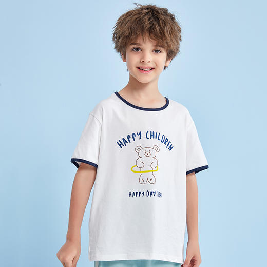 龙之涵2021夏季新品男童全棉短袖T恤 商品图5