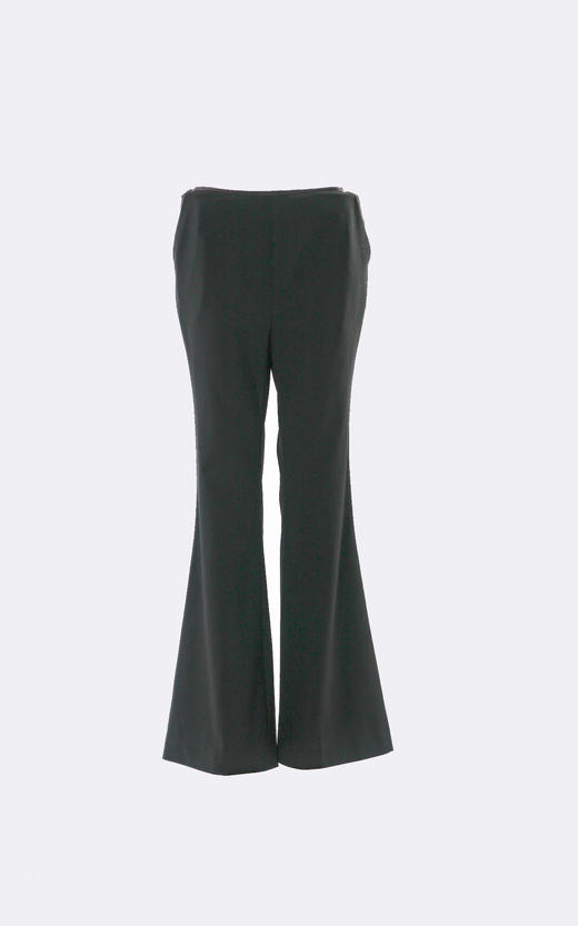 侧拉窄滚边腰气质大长腿喇叭裤 商品图0