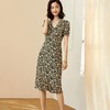 米思阳夏季2021新款时尚复古小碎花V领开叉薄款连衣裙 商品缩略图3