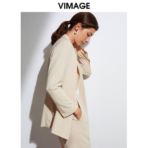 VIMAGE纬漫纪夏季新款时尚宽松显瘦直筒简约薄款西装外套女VA2103111 商品图2