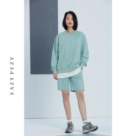 EAZYPEZY  早秋宽松薄款柔软纯棉圆领卫衣运动休闲时髦套装 商品图2