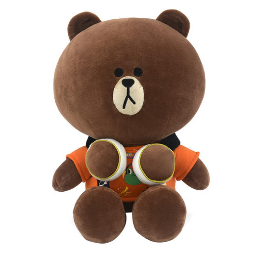 LINE FRIENDS2#耳机款布朗熊BF19037毛绒玩偶公仔 商品图0