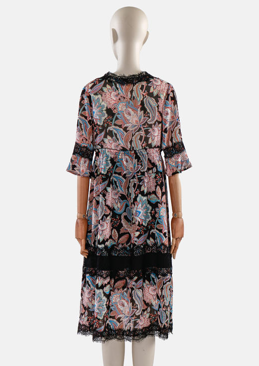 蕾丝装饰系带连衣裙 商品图2