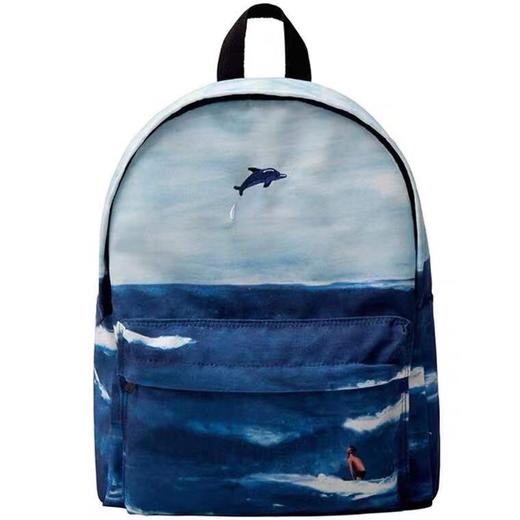 韩版小清新印花双肩背包 商品图0