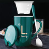 【带盖勺男女陶瓷茶杯】姓氏陶瓷马克杯 居家日用韩版学生情侣餐饮用具 商品缩略图5
