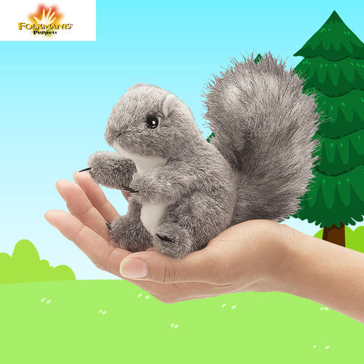 Folkmanis Puppets灰松鼠指套玩具/2648玩偶毛绒玩具礼物 商品图1