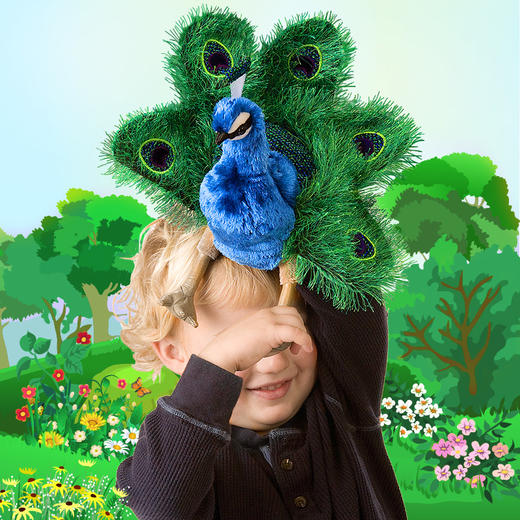 Folkmanis Puppets小孔雀玩具/2834玩偶毛绒玩具礼物 商品图2