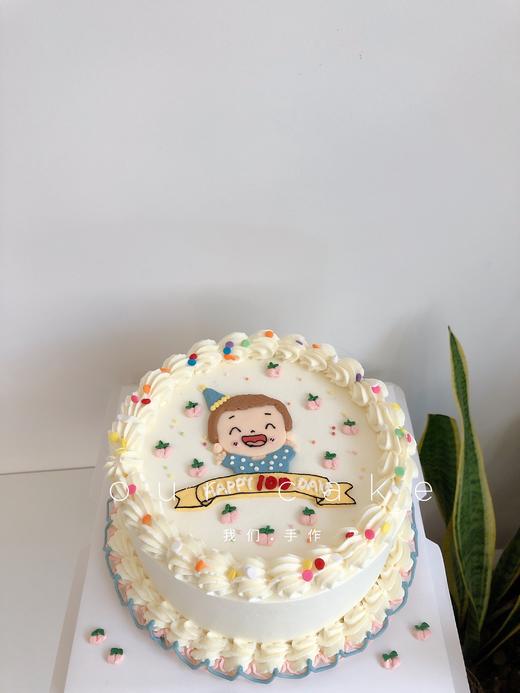 宝宝百天/周岁手绘复古蛋糕-低糖处理无添加 商品图1