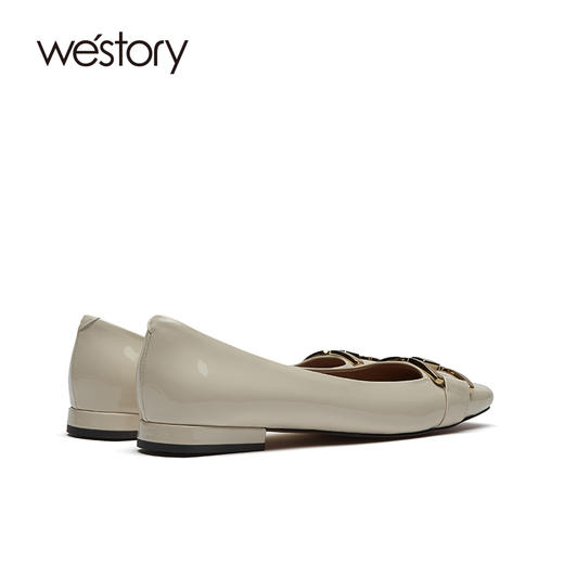 westory女鞋2021春季浅口牛皮一脚蹬豆豆鞋平底奶奶鞋S21AE52871 商品图2