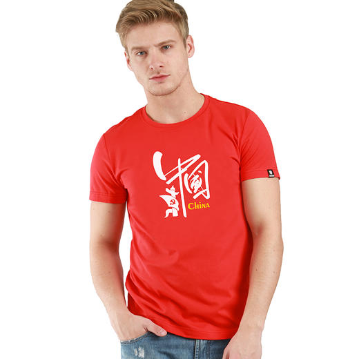 国潮中国风短袖T恤China爱国党员纪念男女情侣半袖休闲体恤衫 NMT-1617 商品图2