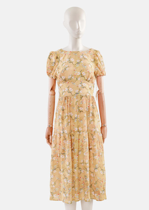 小灯笼袖后系带连衣裙 商品图0