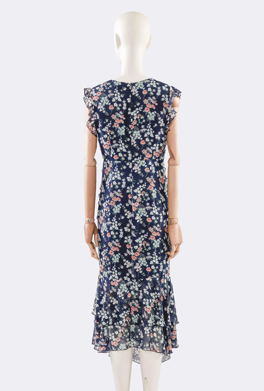 侧抽褶荷叶袖连衣裙 商品图4