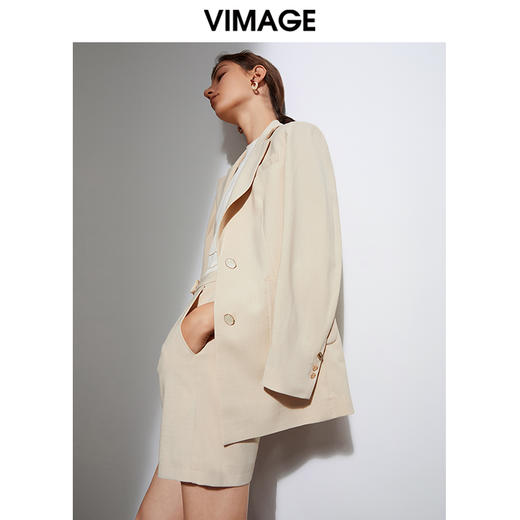 VIMAGE纬漫纪夏季新款时尚宽松显瘦直筒简约薄款西装外套女VA2103111 商品图0