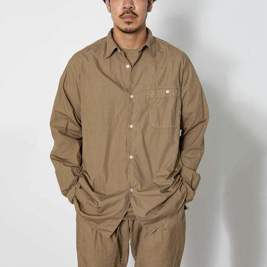 hobo COTTON LS SHIRT 日本职人制 咖啡染 炭染 长袖衬衫 商品图3