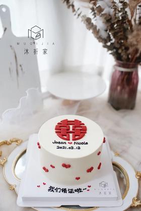 中式双喜结婚蛋糕