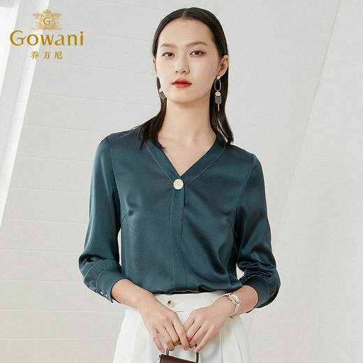 【三醋酸】乔万尼新款衬衫女设计感小众复古港味职业气质上衣EI2C709 商品图1