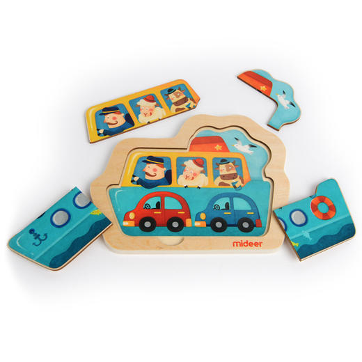 弥鹿双层小木片拼图儿童学生益智玩具减压 商品图4