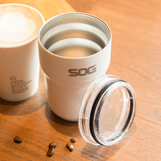 SOG索格 12oz不锈钢宽口便携随行咖啡杯直饮水杯隔热防烫杯子 商品图3
